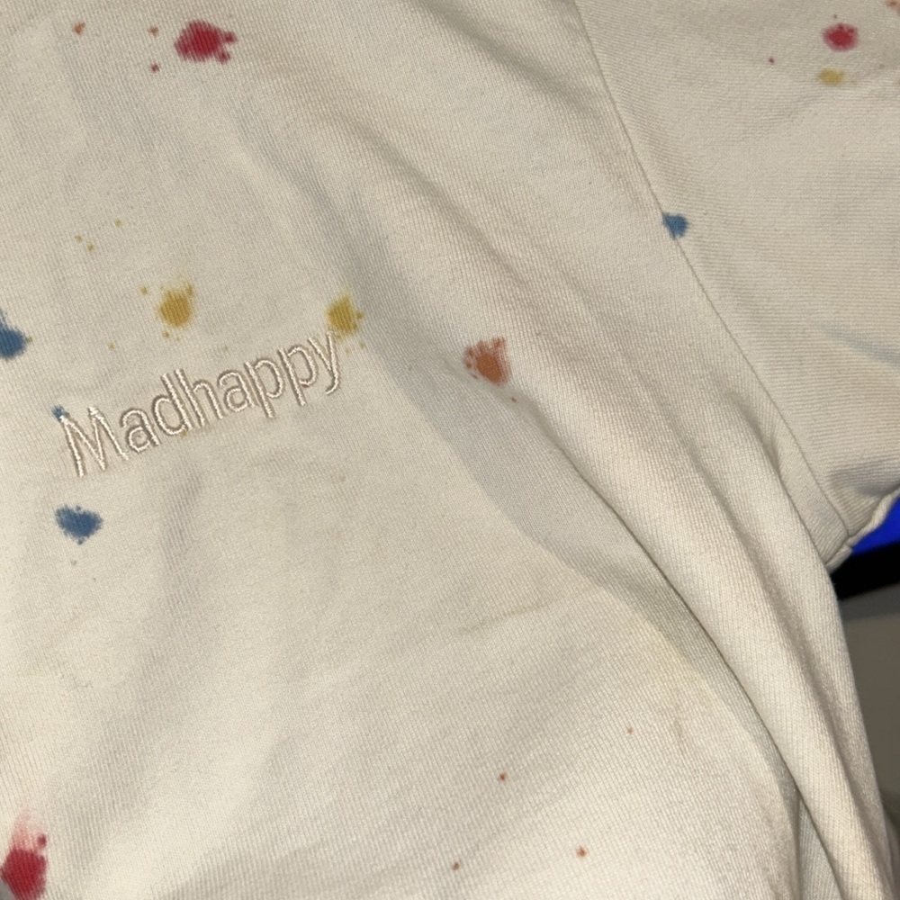 MadHappy Customized Ivory Logo Splatter Cacti off Cropped Tee One Size - Picture 6 of 8